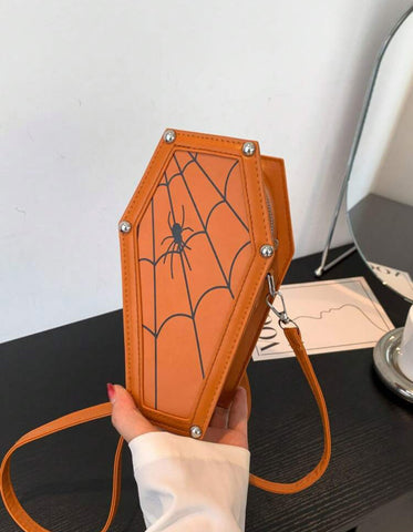 Spider Coffin Shaped Crossbody Bag