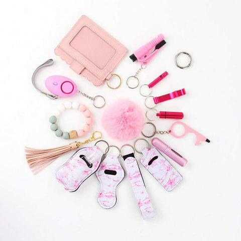 Pink Marble Card Holder Set