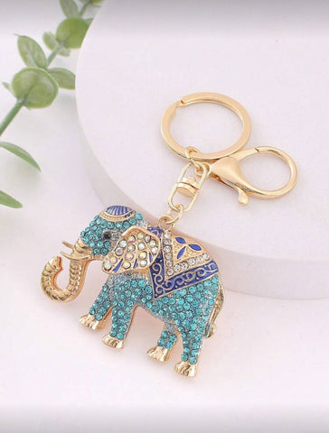 Elephant Bling Charm Keychain