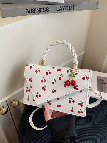 White Cherry Asymmetrical Purse
