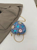 Blue Sequin Heart Crossbody Bag
