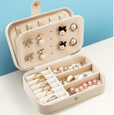 Cream Travel Jewelry Storage Box (BOX ONLY)