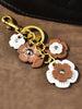 Brown & White Flower Bag Charm