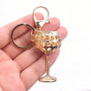 Champagne Wine Glass Bling Keychain