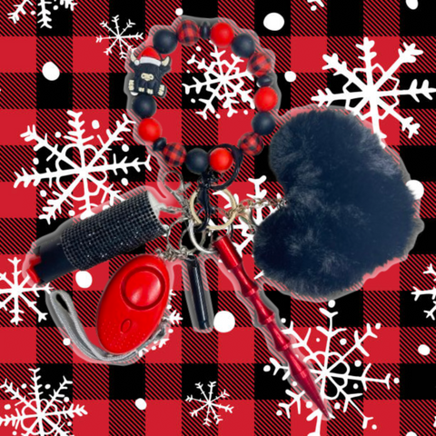 Christmas Yak Beaded Self Defense Keychain