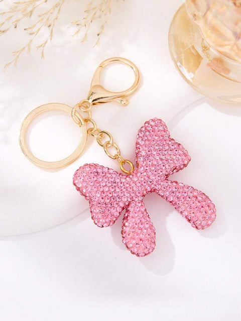 Pink Bling Bow Keychain