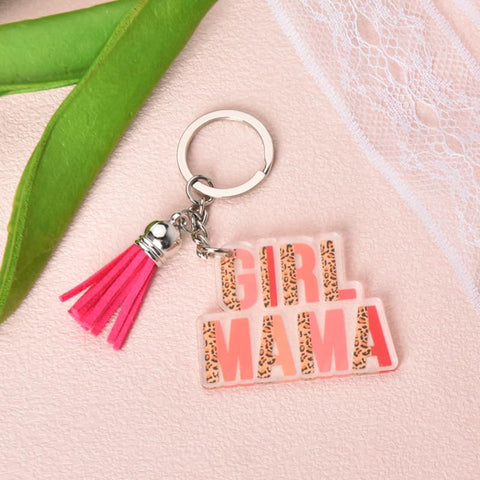 Girl Mama Tassel Keychain