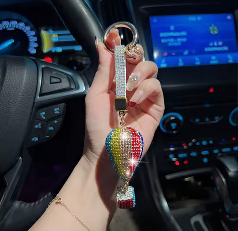 Hot Air Balloon Bling Keychain