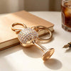 Champagne Wine Glass Bling Keychain