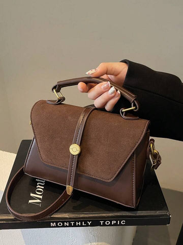 Brown Suede Veronica Handbag