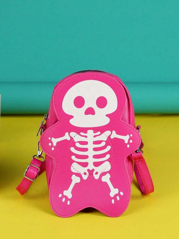 Pink Skeleton Crossbody Bag