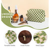 Green Checkered 2-Piece Makeup Bag