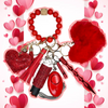 Red Valentine Heart Beaded Self Defense Keychain