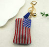 American Flag Rhinestone Keychain