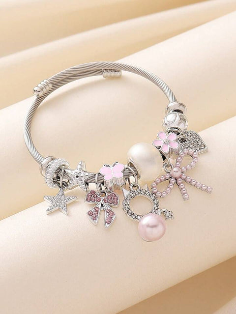Pink Cat Bow Bracelet