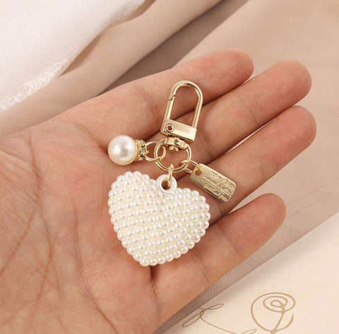 Pearl Heart Keychain