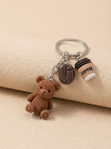 Bear Coffee Mini Keychain