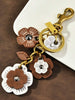Brown & White Flower Bag Charm