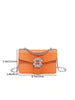 Orange Crocodile Textured Purse