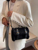 Black Furry Buckle Bag