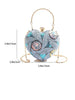Blue Sequin Heart Crossbody Bag