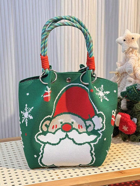 Green Santa Knitted Handbag