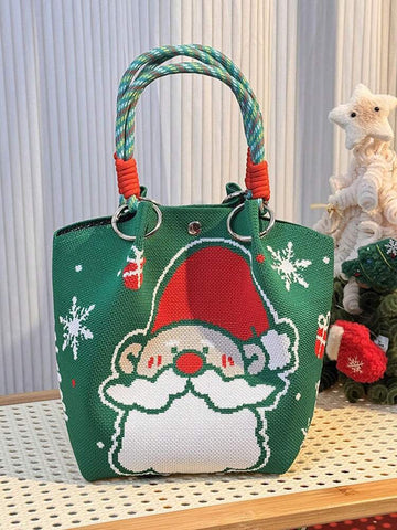 Green Santa Knitted Handbag