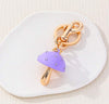 Purple Mushroom Charm Keychain