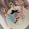 Lollipop Bow Pearl Keychain