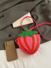 Pink Strawberry Shaped Crossbody Bag
