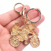 Frog on a Bicycle Bling Keychain