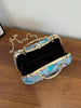Blue Sequin Crossbody Bag