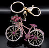 Flower Bicycle Bling Keychain