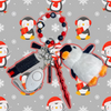 Christmas Penguin Beaded Self Defense Keychain