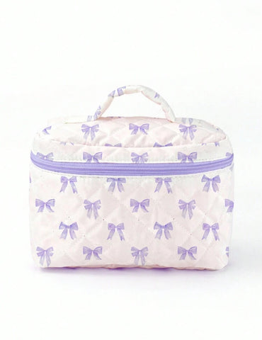 Purple Bow Makeup Bag