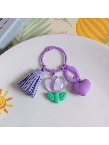 Floral Heart Keychain