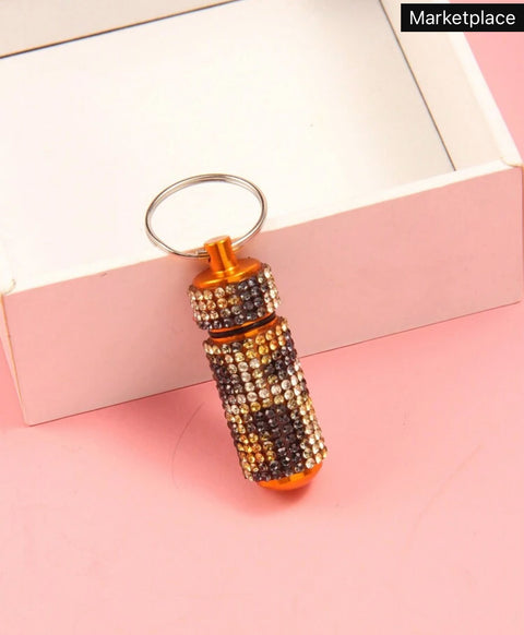 Leopard Bling Pill Holder