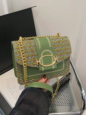 Green Plaid Purse
