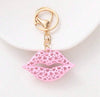 Pink Lips Bling Keychain