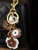 Brown & White Flower Bag Charm