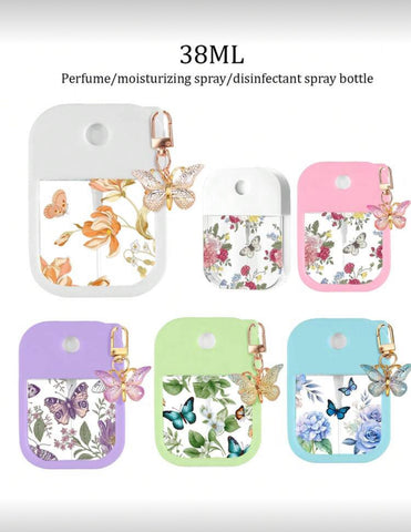 Mini Butterfly Empty Spray Bottle Keychain