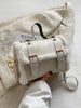 White Fur Buckle Crossbody Bag