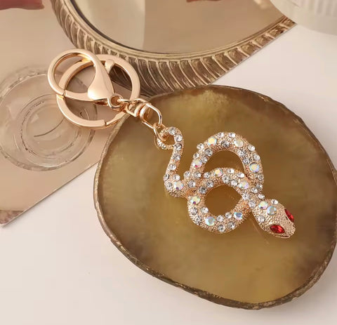 Gold Snake Bling Keychain