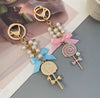 Lollipop Bow Pearl Keychain