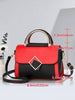 Black & Red Color Block Handbag