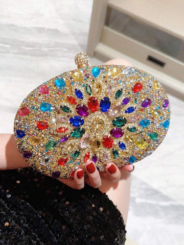 Glamorous Multicolored Oval Purse