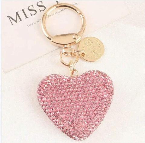 Pink Valentine Heart Keychain
