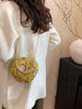 Yellow Sequin Heart Crossbody Bag