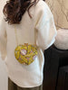 Yellow Sequin Heart Crossbody Bag