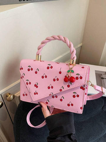 Pink Cherry Asymmetrical Purse